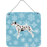"Caroline's Treasures Winter Snowflake Dalmatian Wall or Door Hanging Prints BB3483DS66, 6"" x 6"", Multicolor"