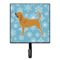 "Caroline's Treasures Winter Snowflake Bloodhound Leash or Key Holder BB3484SH4, Small, Multicolor"