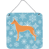 "Caroline's Treasures Winter Snowflake Pharaoh Hound Wall or Door Hanging Prints BB3488DS66, 6"" x 6"", Multicolor"