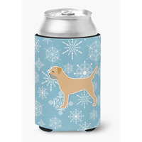 "Caroline's Treasures Winter Snowflake Border Terrier Can or Bottle Hugger BB3489CC, Can Hugger, Multicolor"