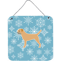 "Caroline's Treasures Winter Snowflake Border Terrier Wall or Door Hanging Prints BB3489DS66, 6"" x 6"", Multicolor"