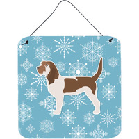 "Caroline's Treasures Winter Snowflake Grand Basset Griffon Vendeen Wall or Door Hanging Prints BB3490DS66, 6"" x 6"", Multicolor"