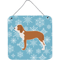 "Caroline's Treasures Winter Snowflake Spanish Hound Wall or Door Hanging Prints BB3491DS66, 6"" x 6"", Multicolor"