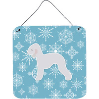 "Caroline's Treasures Winter Snowflake Bedlington Terrier Wall or Door Hanging Prints BB3494DS66, 6"" x 6"", Multicolor"