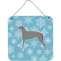 "Caroline's Treasures Winter Snowflake Scottish Deerhound Wall or Door Hanging Prints BB3496DS66, 6"" x 6"", Multicolor"