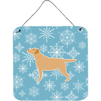 "Caroline's Treasures Winter Snowflake Yellow Labrador Retriever Wall or Door Hanging Prints BB3497DS66, 6"" x 6"", Multicolor"