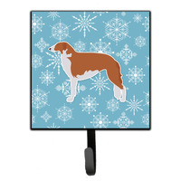 "Caroline's Treasures Winter Snowflake Borzoi Russian Greyhound Leash or Key Holder BB3499SH4, Small, Multicolor"