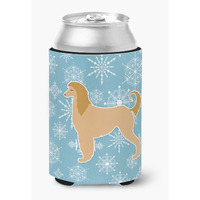 "Caroline's Treasures Winter Snowflake Afghan Hound Can or Bottle Hugger BB3506CC, Can Hugger, Multicolor"