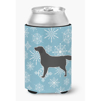 "Caroline's Treasures Winter Snowflake black Labrador Retriever Can or Bottle Hugger BB3508CC, Can Hugger, Multicolor"