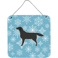 "Caroline's Treasures Winter Snowflake Black Labrador Retriever Wall or Door Hanging Prints BB3508DS66, 6"" x 6"", Multicolor"