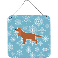 "Caroline's Treasures Winter Snowflake English Cocker Spaniel Wall or Door Hanging Prints BB3512DS66, 6"" x 6"", Multicolor"