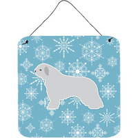 "Caroline's Treasures Winter Snowflake Spanish Water Dog Wall or Door Hanging Prints BB3515DS66, 6"" x 6"", Multicolor"