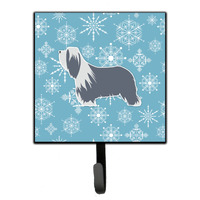 "Caroline's Treasures Winter Snowflake Bearded Collie Leash or Key Holder BB3517SH4, Small, Multicolor"