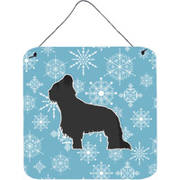 "Caroline's Treasures Winter Snowflake Briard Wall or Door Hanging Prints BB3526DS66, 6"" x 6"", Multicolor"