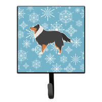 "Caroline's Treasures Winter Snowflake Sheltie/Shetland Sheepdog Leash or Key Holder BB3530SH4, Small, Multicolor"