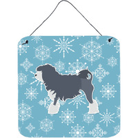 "Caroline's Treasures Winter Snowflake Lowchen Wall or Door Hanging Prints BB3535DS66, 6"" x 6"", Multicolor"