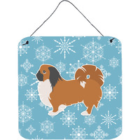 "Caroline's Treasures Winter Snowflake Pekingese Wall or Door Hanging Prints BB3538DS66, 6"" x 6"", Multicolor"
