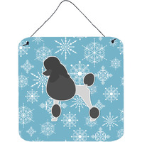 "Caroline's Treasures Winter Snowflake Poodle Wall or Door Hanging Prints BB3539DS66, 6"" x 6"", Multicolor"