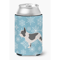"Caroline's Treasures Winter Snowflake French Bulldog Can or Bottle Hugger BB3541CC, Can Hugger, Multicolor"