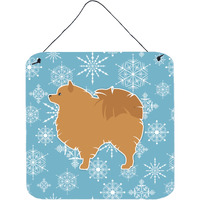 "Caroline's Treasures Winter Snowflake Pomeranian Wall or Door Hanging Prints BB3542DS66, 6"" x 6"", Multicolor"