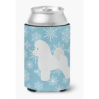 "Caroline's Treasures Winter Snowflake Bichon Frise Can or Bottle Hugger BB3545CC, Can Hugger, Multicolor"