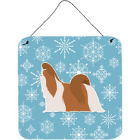 "Caroline's Treasures Winter Snowflake Shih Tzu Wall or Door Hanging Prints BB3546DS66, 6"" x 6"", Multicolor"