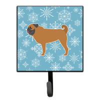 "Caroline's Treasures Winter Snowflake Pug Leash or Key Holder BB3547SH4, Small, Multicolor"