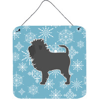 "Caroline's Treasures Winter Snowflake Affenpinscher Wall or Door Hanging Prints BB3548DS66, 6"" x 6"", Multicolor"