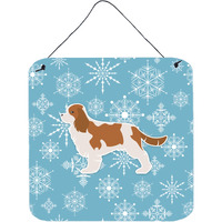 "Caroline's Treasures Winter Snowflake Cavalier King Charles Spaniel Wall or Door Hanging Prints BB3549DS66, 6"" x 6"", Multicolor"
