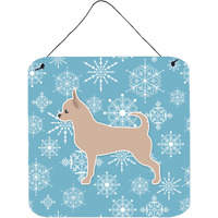 "Caroline's Treasures Winter Snowflake Chihuahua Wall or Door Hanging Prints BB3550DS66, 6"" x 6"", Multicolor"
