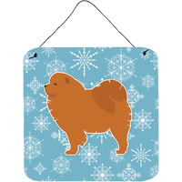 "Caroline's Treasures Winter Snowflake Chow Wall or Door Hanging Prints BB3551DS66, 6"" x 6"", Multicolor"