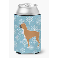 "Caroline's Treasures Winter Snowflake Boxer Can or Bottle Hugger BB3553CC, Can Hugger, Multicolor"