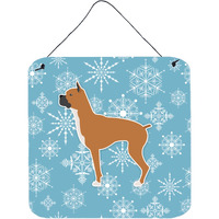 "Caroline's Treasures Winter Snowflake Boxer Wall or Door Hanging Prints BB3553DS66, 6"" x 6"", Multicolor"