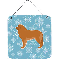 "Caroline's Treasures Winter Snowflake Leonberger Wall or Door Hanging Prints BB3558DS66, 6"" x 6"", Multicolor"