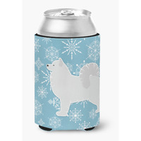 "Caroline's Treasures Winter Snowflake Samoyed Can or Bottle Hugger BB3559CC, Can Hugger, Multicolor"