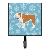 "Caroline's Treasures Winter Snowflake English Bulldog Leash or Key Holder BB3562SH4, Small, Multicolor"