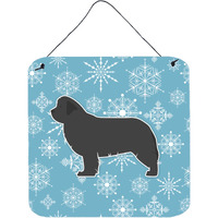 "Caroline's Treasures Winter Snowflake Newfoundland Wall or Door Hanging Prints BB3564DS66, 6"" x 6"", Multicolor"