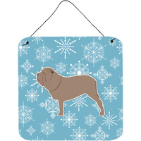 "Caroline's Treasures Winter Snowflake Neapolitan Mastiff Wall or Door Hanging Prints BB3565DS66, 6"" x 6"", Multicolor"