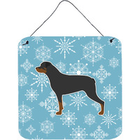 "Caroline's Treasures Winter Snowflake Rottweiler Wall or Door Hanging Prints BB3566DS66, 6"" x 6"", Multicolor"