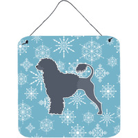 "Caroline's Treasures Winter Snowflake Portuguese Water Dog Wall or Door Hanging Prints BB3568DS66, 6"" x 6"", Multicolor"