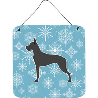 "Caroline's Treasures Winter Snowflake Dane Wall or Door Hanging Prints BB3575DS66, 6"" x 6"", Multicolor"