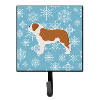 "Caroline's Treasures Winter Snowflake Saint Bernard Leash or Key Holder BB3576SH4, Small, Multicolor"
