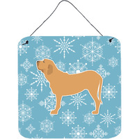 "Caroline's Treasures Winter Snowflake Fila Brasileiro Wall or Door Hanging Prints BB3579DS66, 6"" x 6"", Multicolor"