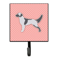 "Caroline's Treasures English Setter Checkerboard Pink Leash or Key Holder BB3581SH4, Small, Multicolor"