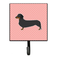 "Caroline's Treasures Dachshund Checkerboard Pink Leash or Key Holder BB3582SH4, Small, Multicolor"