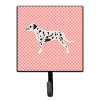 "Caroline's Treasures Dalmatian Checkerboard Pink Leash or Key Holder BB3583SH4, Small, Multicolor"
