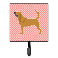 "Caroline's Treasures Bloodhound Checkerboard Pink Leash or Key Holder BB3584SH4, Small, Multicolor"