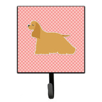 "Caroline's Treasures Cocker Spaniel Checkerboard Pink Leash or Key Holder BB3586SH4, Small, Multicolor"
