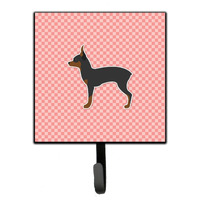 "Caroline's Treasures Toy Fox Terrier Checkerboard Pink Leash or Key Holder BB3587SH4, Small, Multicolor"