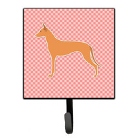 "Caroline's Treasures Pharaoh Hound Checkerboard Pink Leash or Key Holder BB3588SH4, Small, Multicolor"